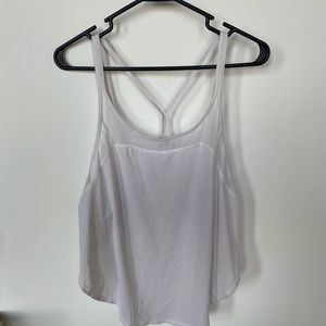 Cute white and white mesh running Lululemon top!